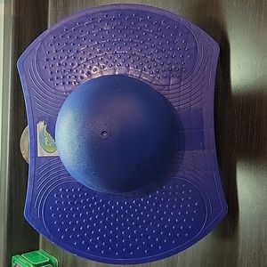 VINTAGE Indoor Pogo Ball Toy Jump Trick Bounce Pogo Board for Kids Blue Go! Zone